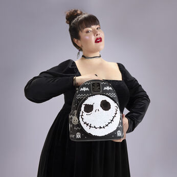 The Nightmare Before Christmas Jack Skellington Reversible Sequins Mini Backpack, Image 2